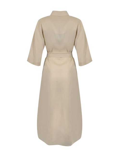 Abito chemisier MMLTABELLA in lino Latte MM Max Mara | 2616221068600011